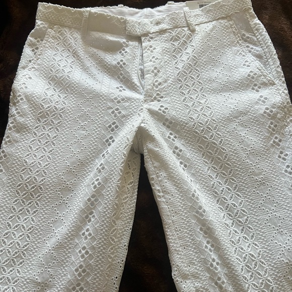 INC International Concepts White Eyelet Chinos - Picture 1 of 2